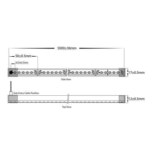 HV9795-IP67-200-4K - 14.4w IP67 24v DC Side Bend HaviFlex Flexible Neon LED Strip 4000k
