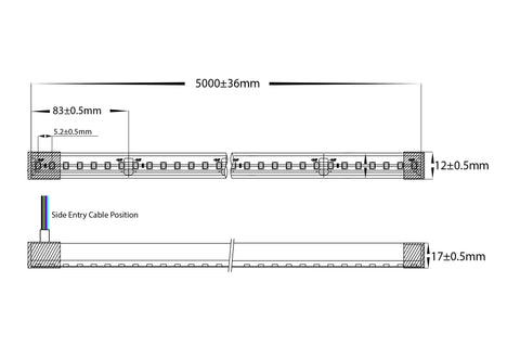 HV9795-IP67-200-RGBW-20M - 14.4w IP67 24v DC Side Bend HaviFlex Flexible Neon LED Strip RGBW