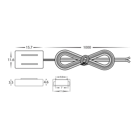 10 Pack of LED Strip Connectors with 1m Cable to suit IP20 10mm PCB LED Strip - HV9948-10PK