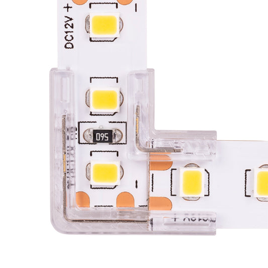 L Shape LED Strip Connector to suit IP20 10mm PCB LED Strip - HV9954-L-10PK