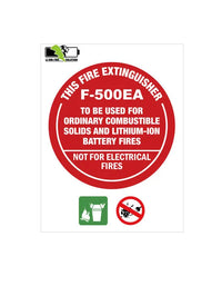 F-500EA Extinguisher I.D Sign - IDF-500