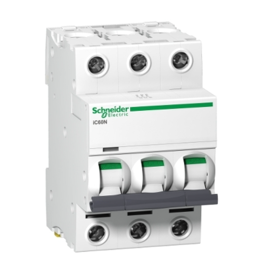 Miniature circuit breaker (MCB), Acti9, iC60N Disbo, 3P, 25A, C curve, 6000A (IEC/EN 60898-1), 10kA (IEC/EN 60947-2)-A9F44325 - ARCK Electrical Wholesale Supplies