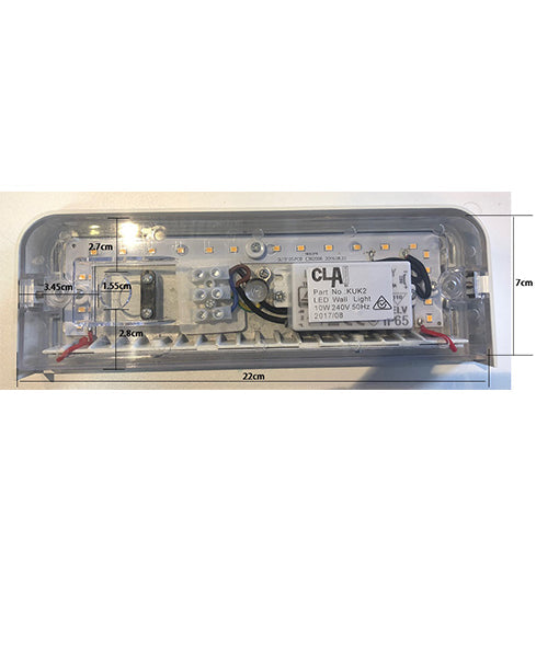 WALL S/M 10W RECT 3K IP54 670 Lm - KUK1