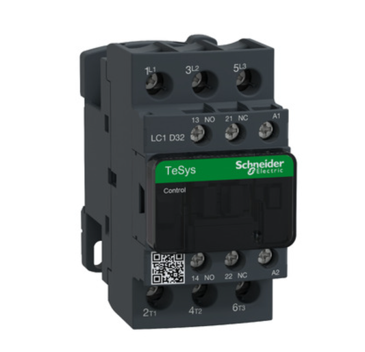 Contactor, TeSys D, TeSys Deca, 3P(3 NO), AC-3/AC-3e, 0 to 440V, 32A, 240VAC 50/60Hz coil-LC1D32U7 - ARCK Electrical Wholesale Supplies