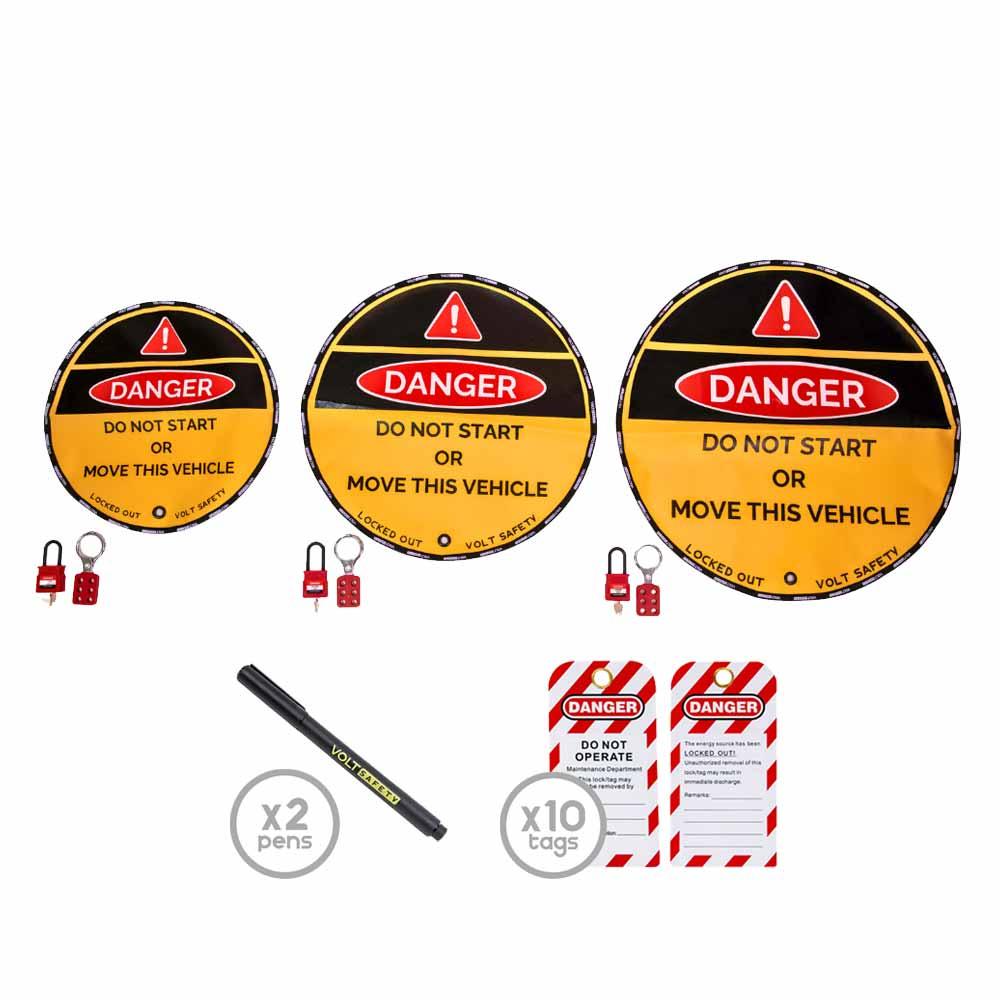 VOLT SAFETY - LOCKOUT-KIT-SW - STEERING WHEEL LOCKOUT COVER KIT WITH 3 ...