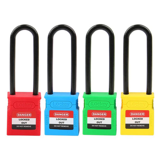 Red KA 100 Pack Padlock Dielectric Shank 76mm - Volt Safety - LOCK-NR-76-KA-100