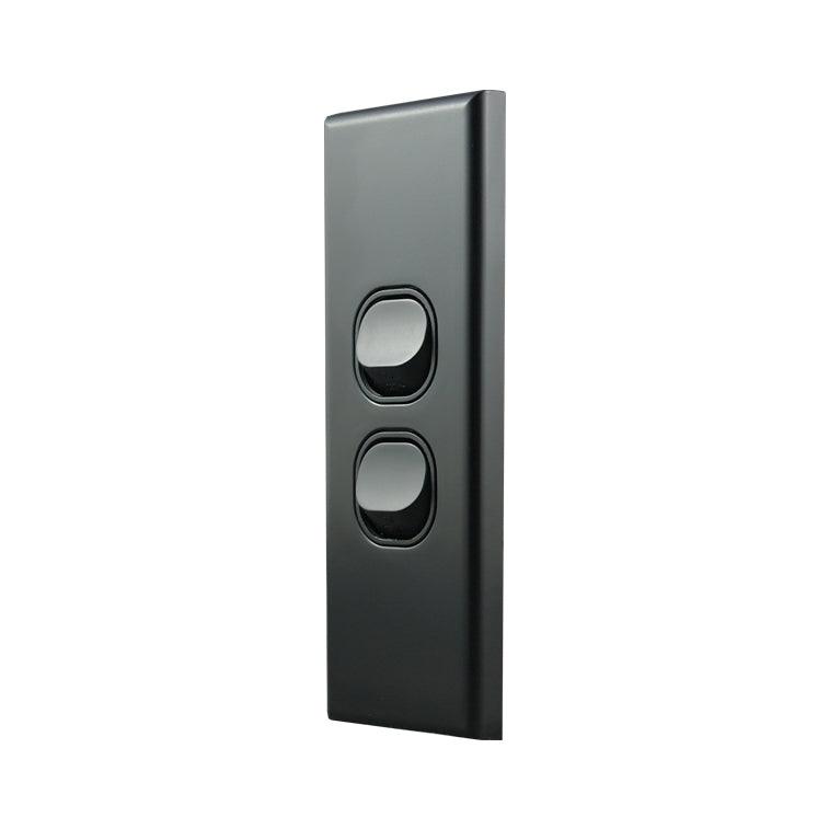 Architrave Switch 2 Gang MATTE BLACK LSA2MB-L