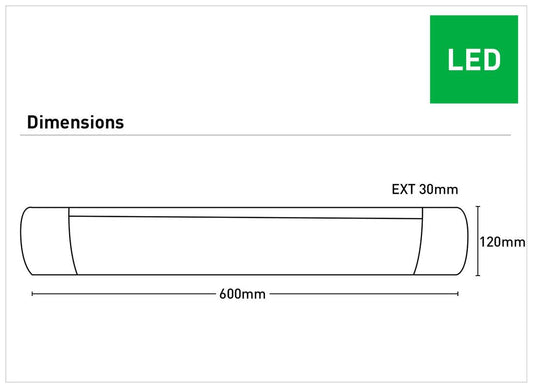 Mercator Terre 25W LED Batten - MF4625W/4