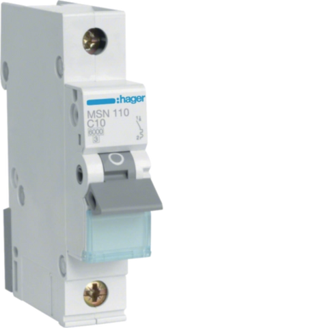 Hager 10 Amp Miniature Circuit - MSN110