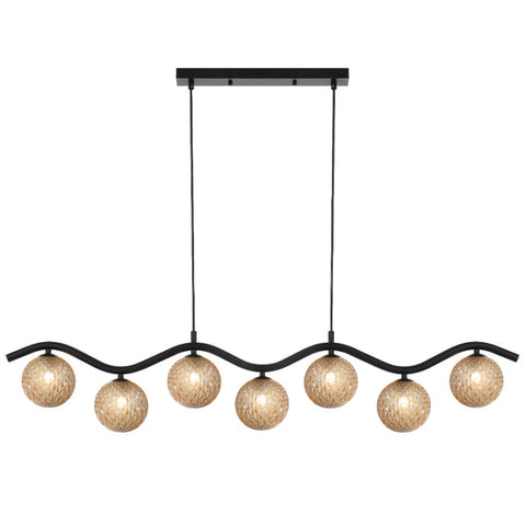 ORTON 7 LIGHT PENDANT BLACK - PE7-BKAMT