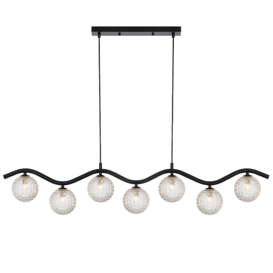 ORTON 7 LIGHT PENDANT BLACK - PE7-BKCLP