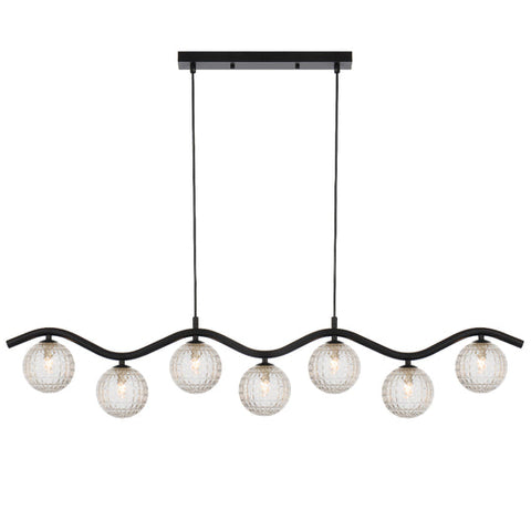 ORTON 7 LIGHT PENDANT BLACK - PE7-BKCLP