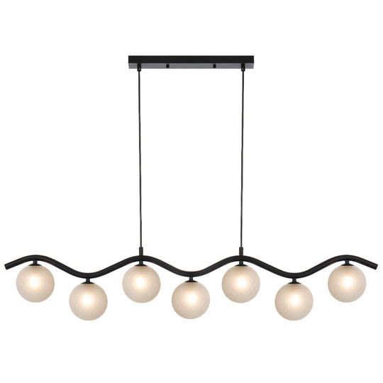 ORTON 7 LIGHT PENDANT BLACK - PE7-BKFRT