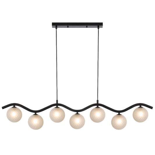 ORTON 7 LIGHT PENDANT BLACK - PE7-BKFRT