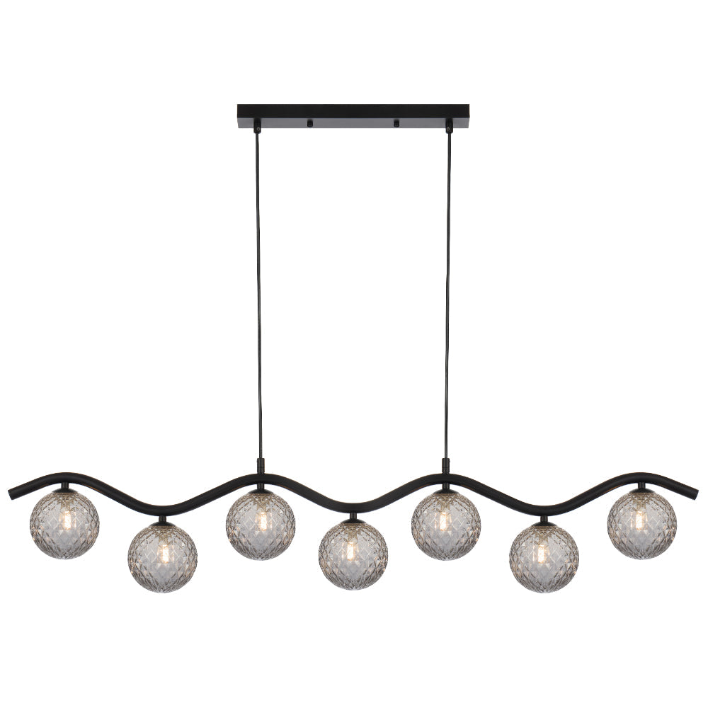 ORTON 7 LIGHT PENDANT BLACK - PE7-BKSMT