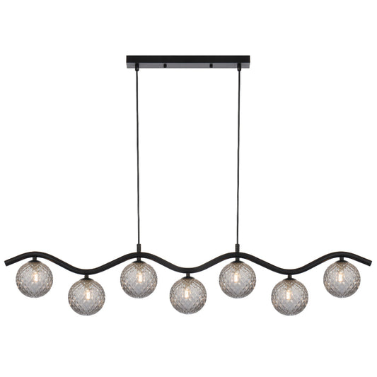 ORTON 7 LIGHT PENDANT BLACK - PE7-BKSMT
