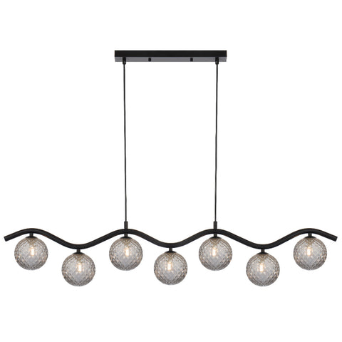 ORTON 7 LIGHT PENDANT BLACK - PE7-BKSMT