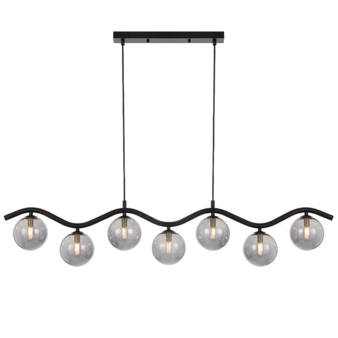 ORTON 7 LIGHT PENDANT BLACK - PE7-BKSM