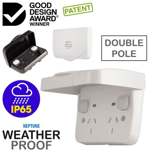 Transco Weatherproof Double GPO IP65 - P2DWS - ARCK Electrical Wholesale Supplies