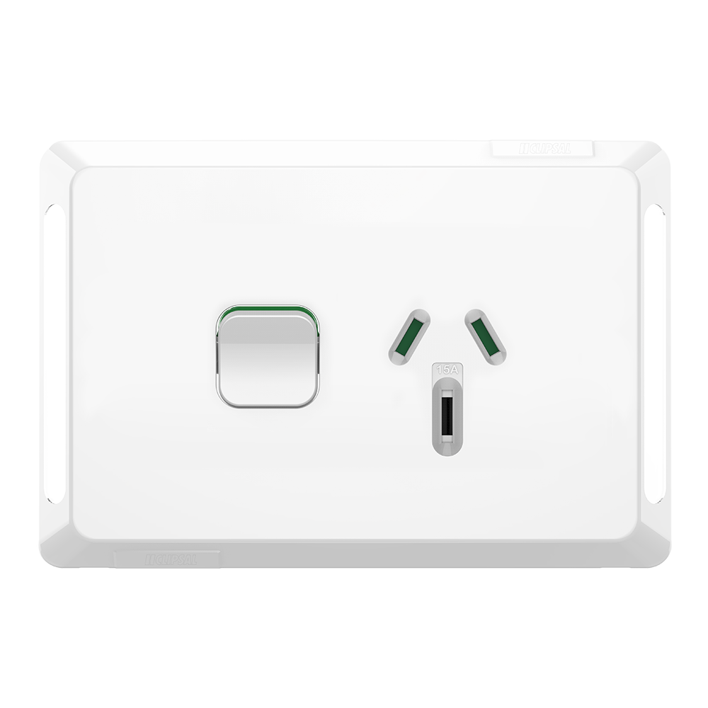 Clipsal Pro Series Clipsal Pro Single Powerpoint Double Pole 15A White Extra Vivid White - P3015D15-XW - ARCK Electrical Wholesale Supplies
