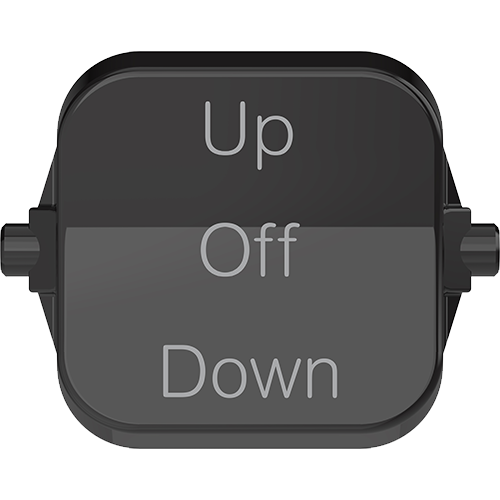 Clipsal Pro Series Dolly Toggle 3-Position UP-OFF-DOWN Black - P49TUOD-BK - ARCK Electrical Wholesale Supplies