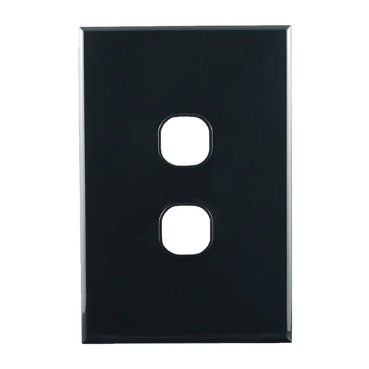 CSG Grid Plate 2 Gang  Black - PB2B-L - ARCK Electrical Wholesale Supplies