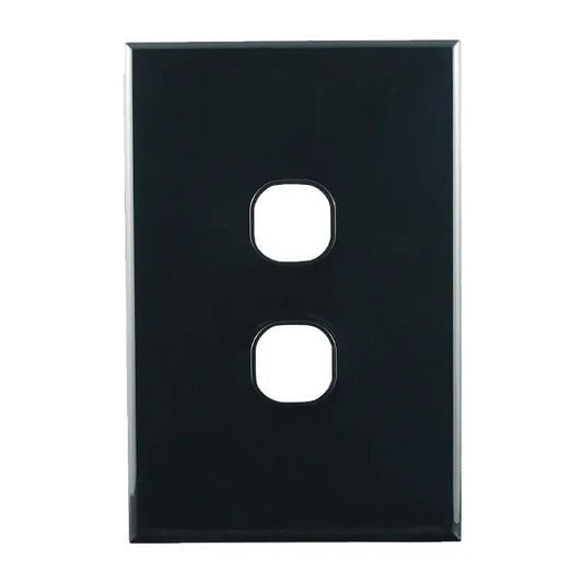 CSG Grid Plate 2 Gang  Black - PB2B-L - ARCK Electrical Wholesale Supplies