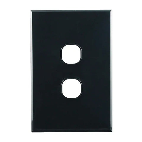CSG Grid Plate 2 Gang  Black - PB2B-L - ARCK Electrical Wholesale Supplies