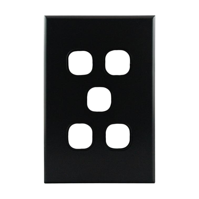 Grid Plate 5 Gang – MATTE BLACK PB5MB-L
