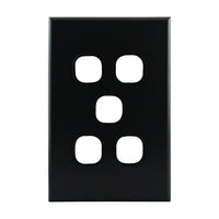 Grid Plate 5 Gang – MATTE BLACK PB5MB-L