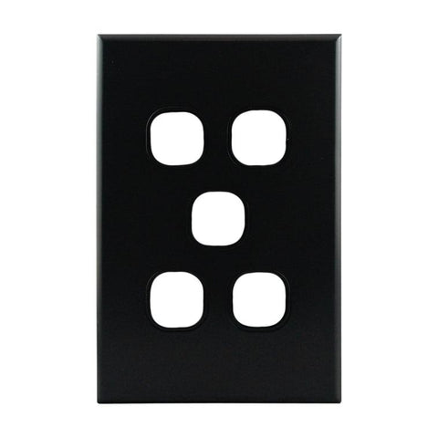 Grid Plate 5 Gang – MATTE BLACK PB5MB-L