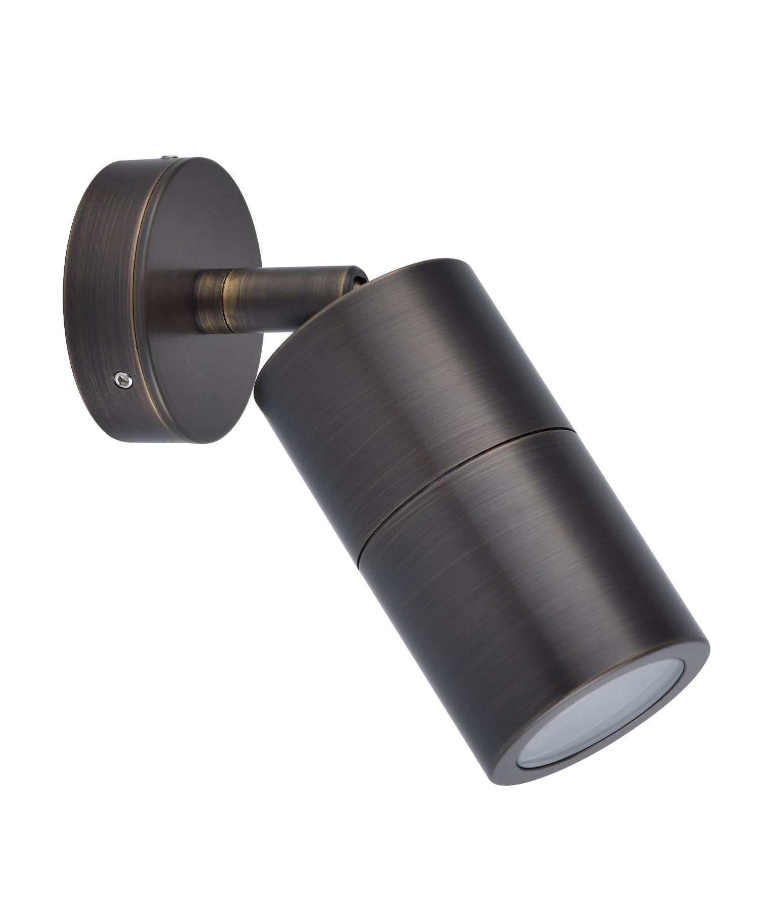 PILLAR S/ADJ 12V MR16 Rustic Brass IP65 RND B/Plate - PM1ABR