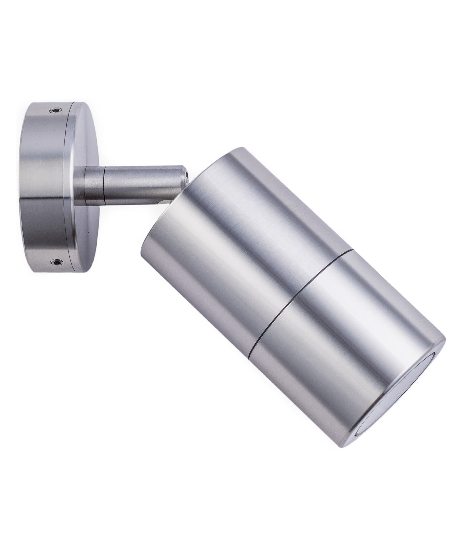 PILLAR S/ADJ GU10 Shiny Silv IP65 RND B/Plate - PG1ASHSIL