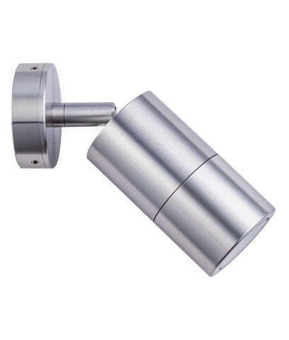 PILLAR S/ADJ GU10 Shiny Silv IP65 RND B/Plate - PG1ASHSIL