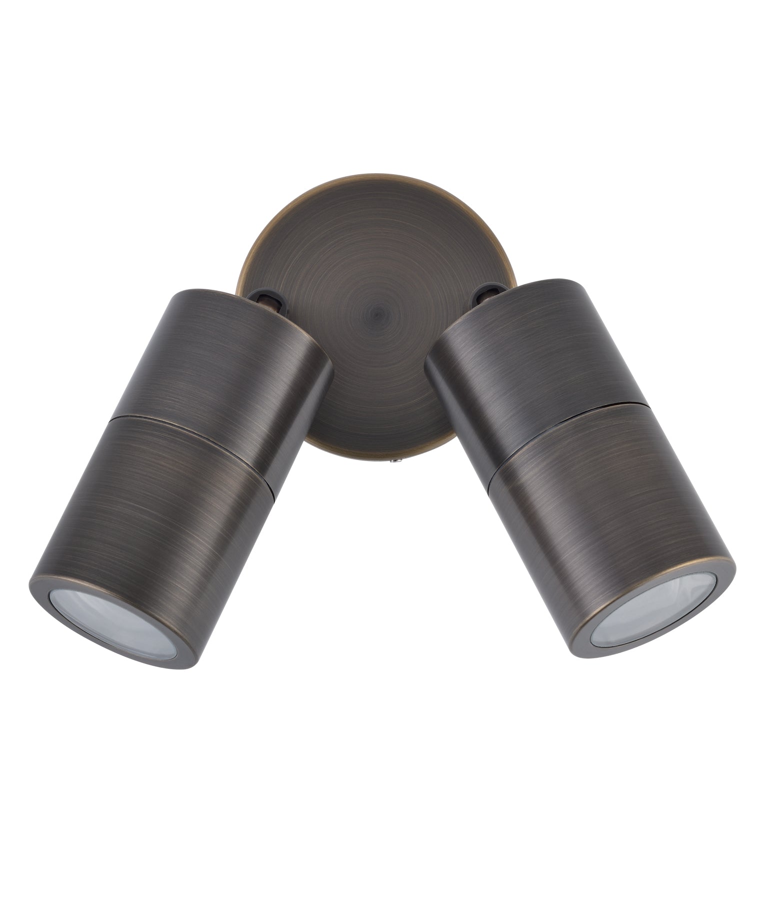 PILLAR S/ADJ GU10 Solid Rustic Brass IP65 RND B/Plate - PG1ABR