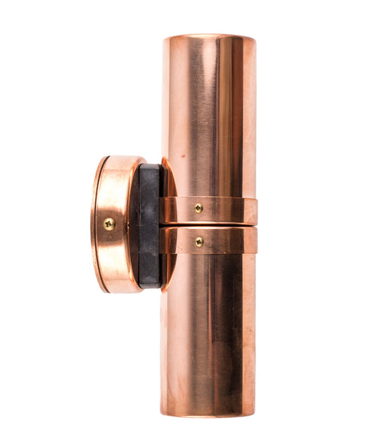 PILLAR D/ADJ GU10 Cop IP54 RND B/Plate Brass Knuckle A/Glare - PG2ACEC
