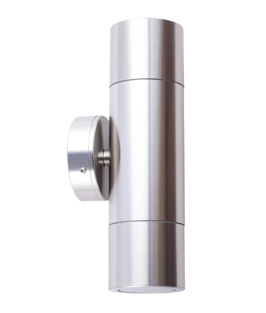 PILLAR S/ADJ GU10 Shiny Silv IP65 RND B/Plate - PG1ASHSIL