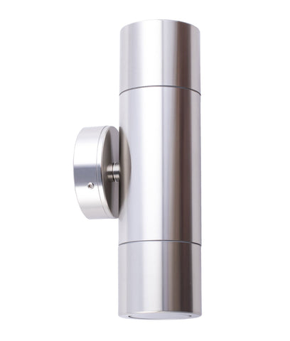 PILLAR S/ADJ GU10 Shiny Silv IP65 RND B/Plate - PG1ASHSIL