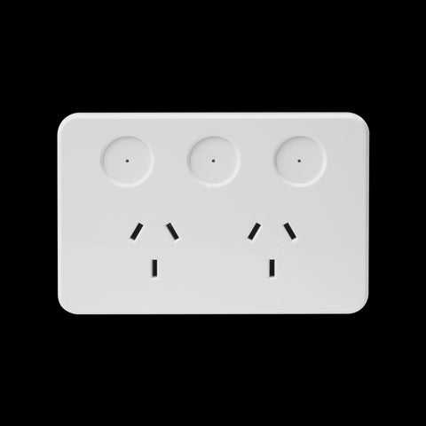 SAL Pixie Ambience Smart Twin  Powerpoint  10A 3Pin PC w/Multi-Fn Switch- White - SPO23/BTAM