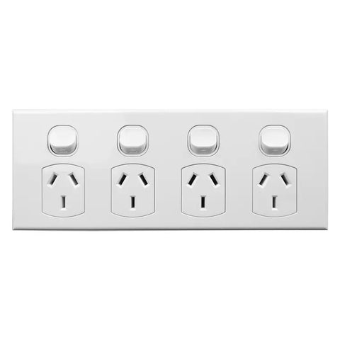 CSG 4 Gang Slimline GPO Powerp - PO410-L - ARCK Electrical Wholesale Supplies