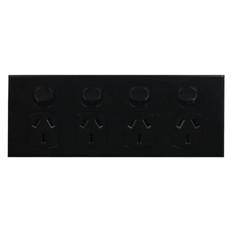 CSG 4 Gang Slimline GPO Powerp - PO410B-L - ARCK Electrical Wholesale Supplies