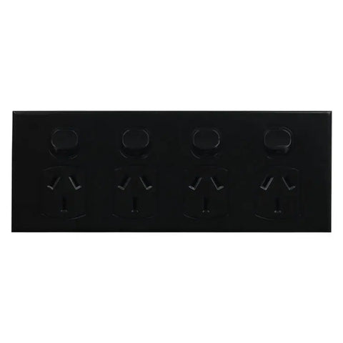 CSG 4 Gang Slimline GPO Powerp - PO410B-L - ARCK Electrical Wholesale Supplies