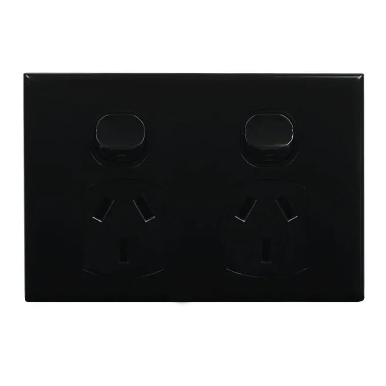 CSG Double Power Point Black - POD10B-L - ARCK Electrical Wholesale Supplies