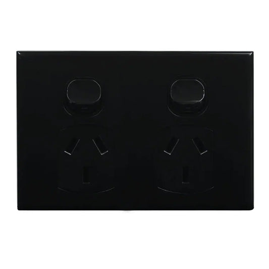 CSG Double Power Point Black - POD10B-L - ARCK Electrical Wholesale Supplies