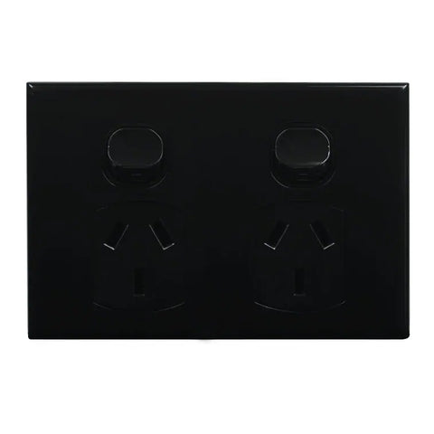 CSG Double Power Point Black - POD10B-L - ARCK Electrical Wholesale Supplies
