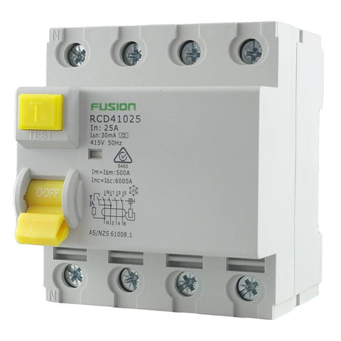 RCD 4 Pole 500V ac. 63amp 30ma 10kA - RCD41063