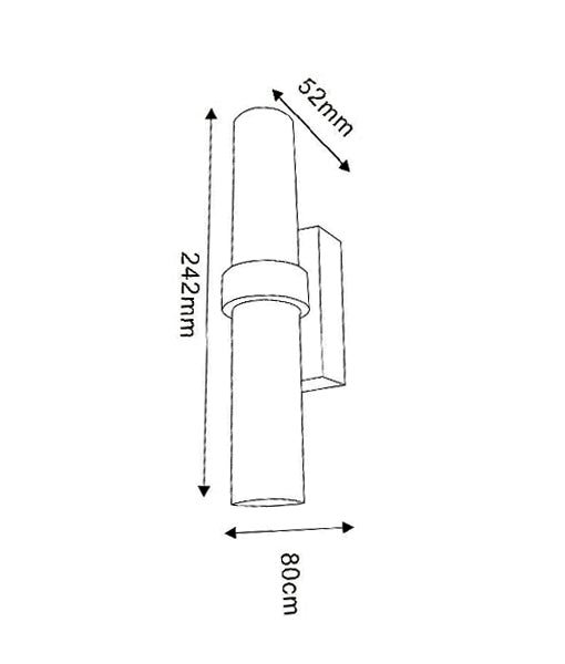 WALL Int City S/M Up/Dn 2x1W TUBULAR S/C 3K CLR and FR 230 Lm - ROMEG2