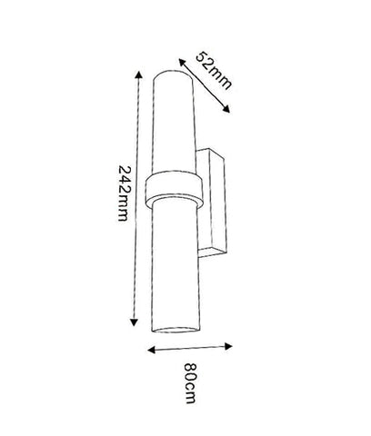 WALL Int City S/M Up/Dn 2x1W TUBULAR S/C 3K CLR and FR 230 Lm - ROMEG2