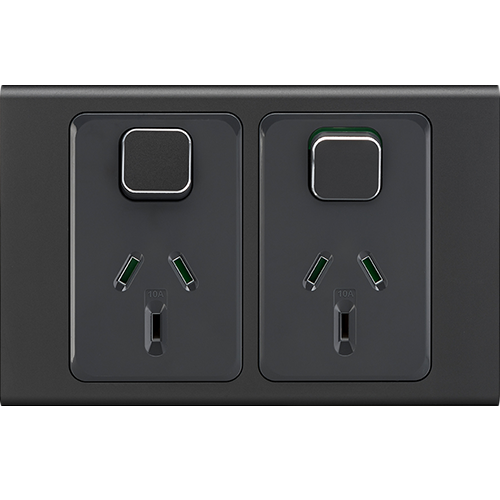 Clipsal Iconic Essence Styl Double Powerpoint Skin Silver Shadow - S3025C-SH - ARCK Electrical Wholesale Supplies