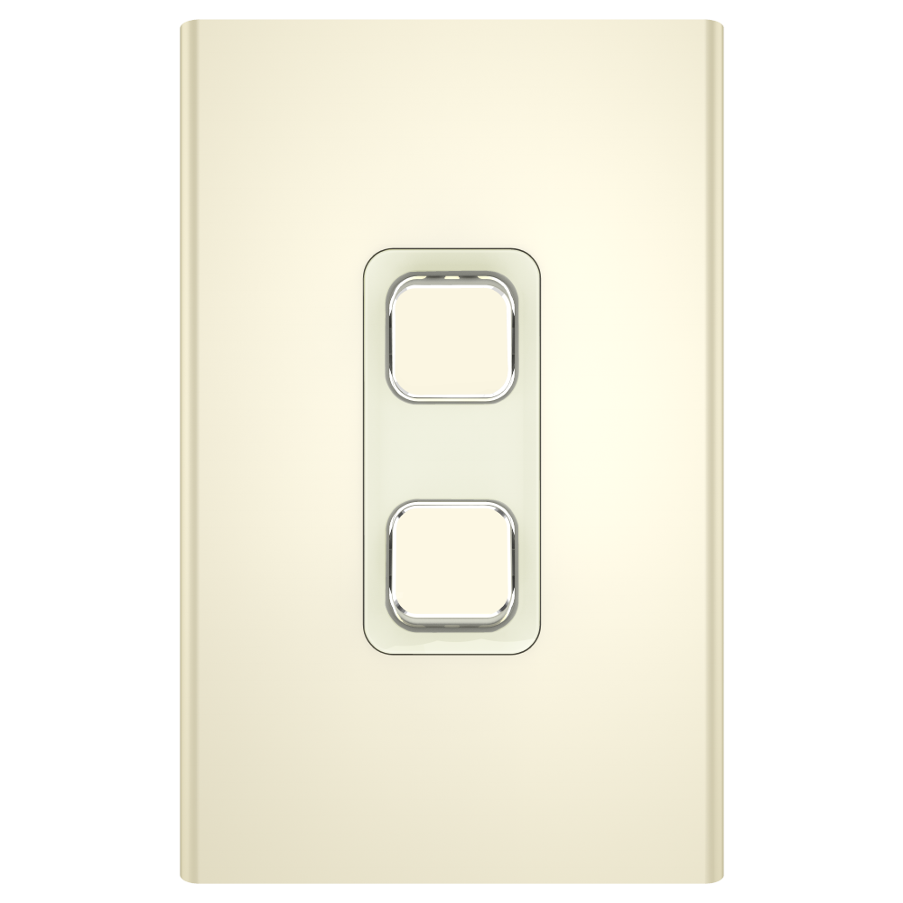 Clipsal Iconic Styl 2 Gang Switch Skin Crowne - S3042C-CE - ARCK Electrical Wholesale Supplies